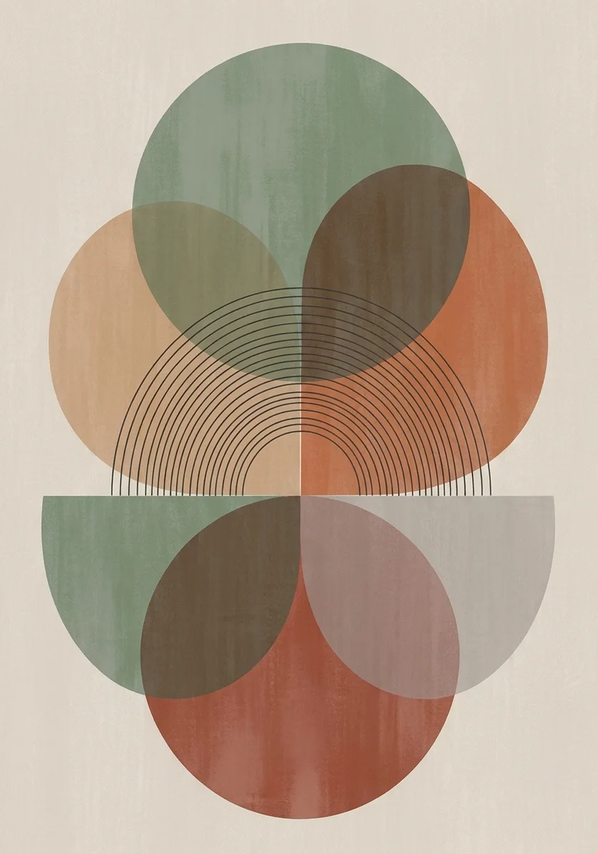 Sage Green Circle Abstract Wall Art Print (300 DPI)