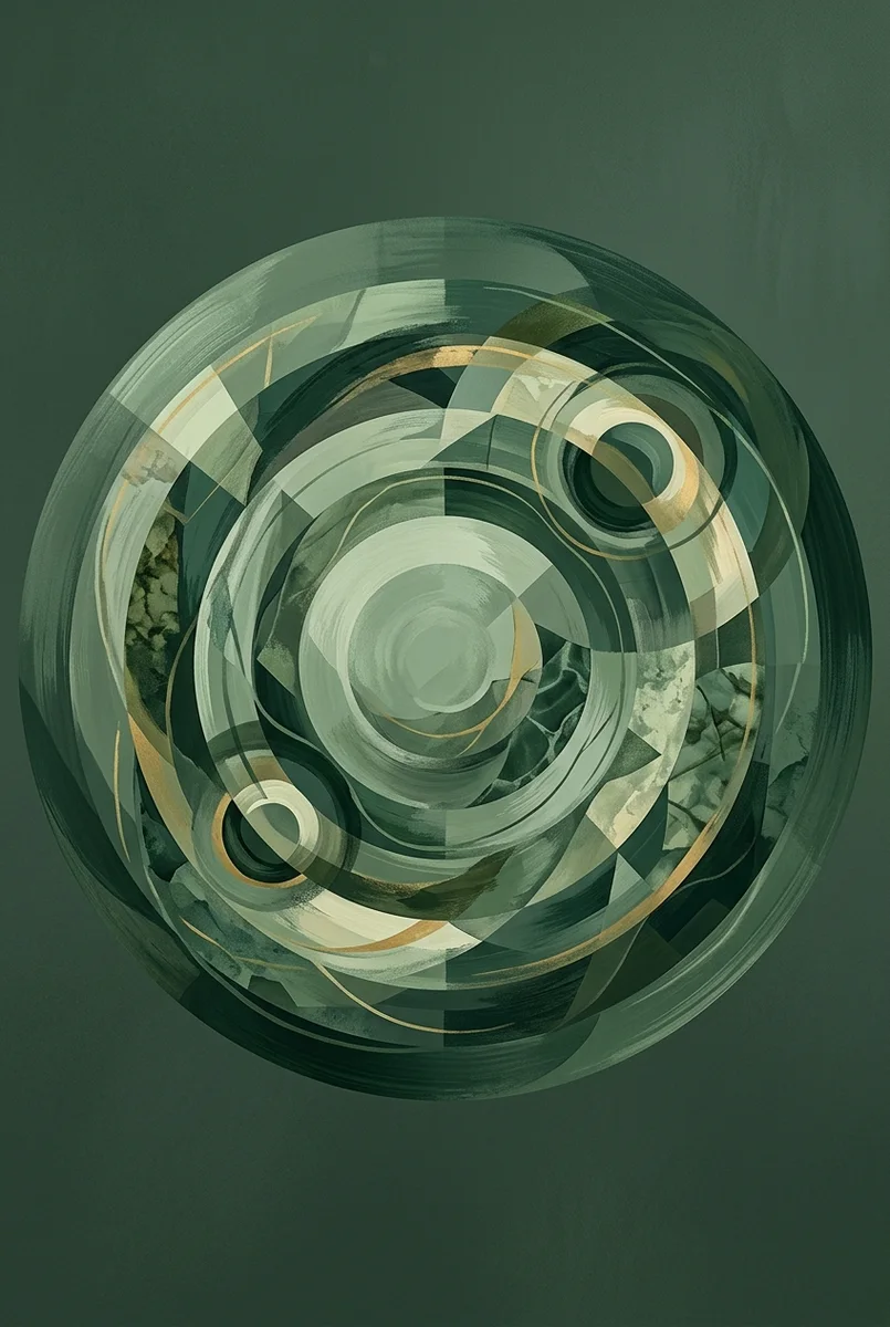 Sage Green Circle Abstract Wall Art Print (300 DPI)