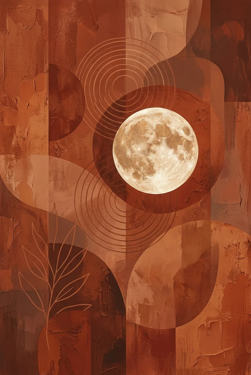 Terracotta Moon Abstract Wall Art Print (300 DPI)