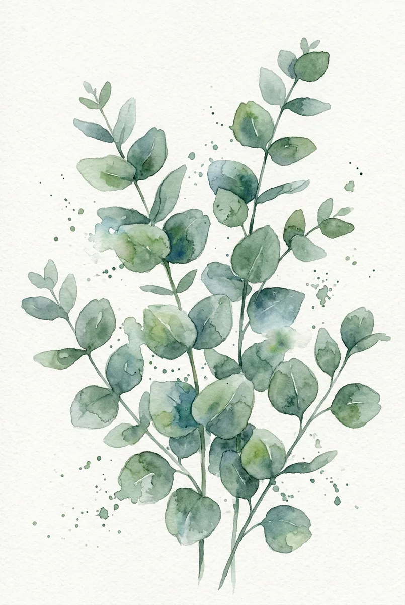 Eucalyptus Leaf Botanical Wall Art Print (300 DPI)