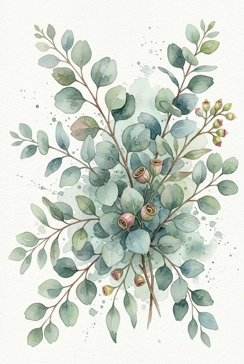 Eucalyptus Spray Botanical Wall Art Print (300 DPI)