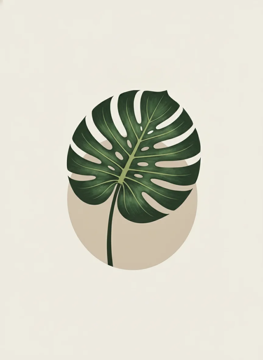 Monstera Leaf Botanical Wall Art Print (300 DPI)