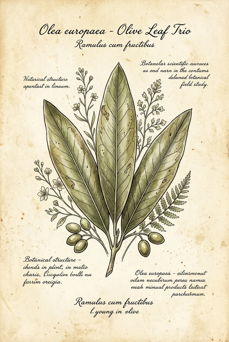 Olive Leaf Trio Botanical Wall Art Print (300 DPI)