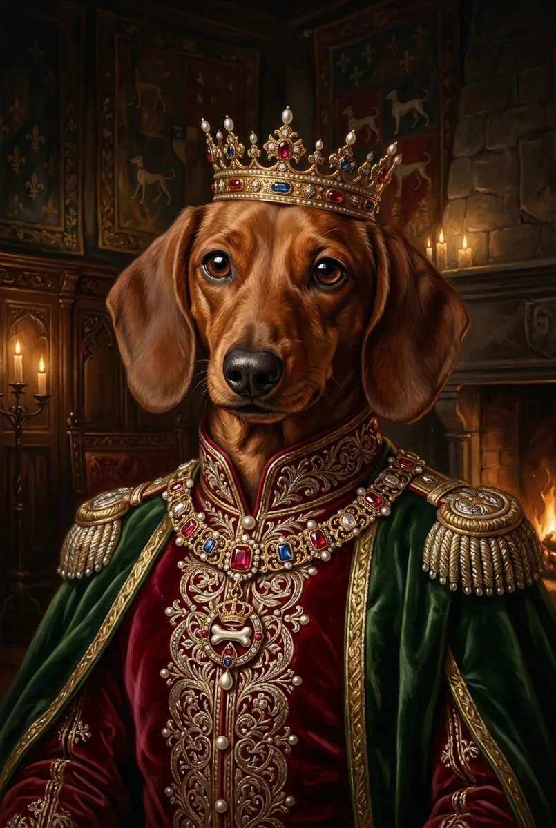 Custom Beagle Portrait - Royal Style (Digital File)
