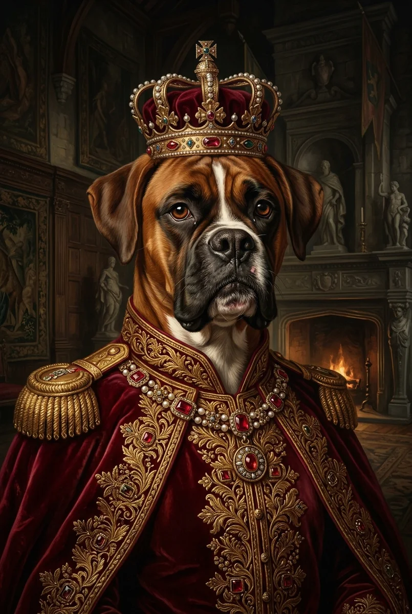 Custom Boxer Portrait - Royal Style (Digital File)