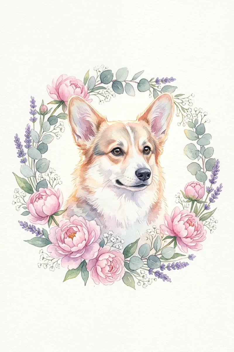 Custom Corgi Portrait - Memorial Style (Digital File)