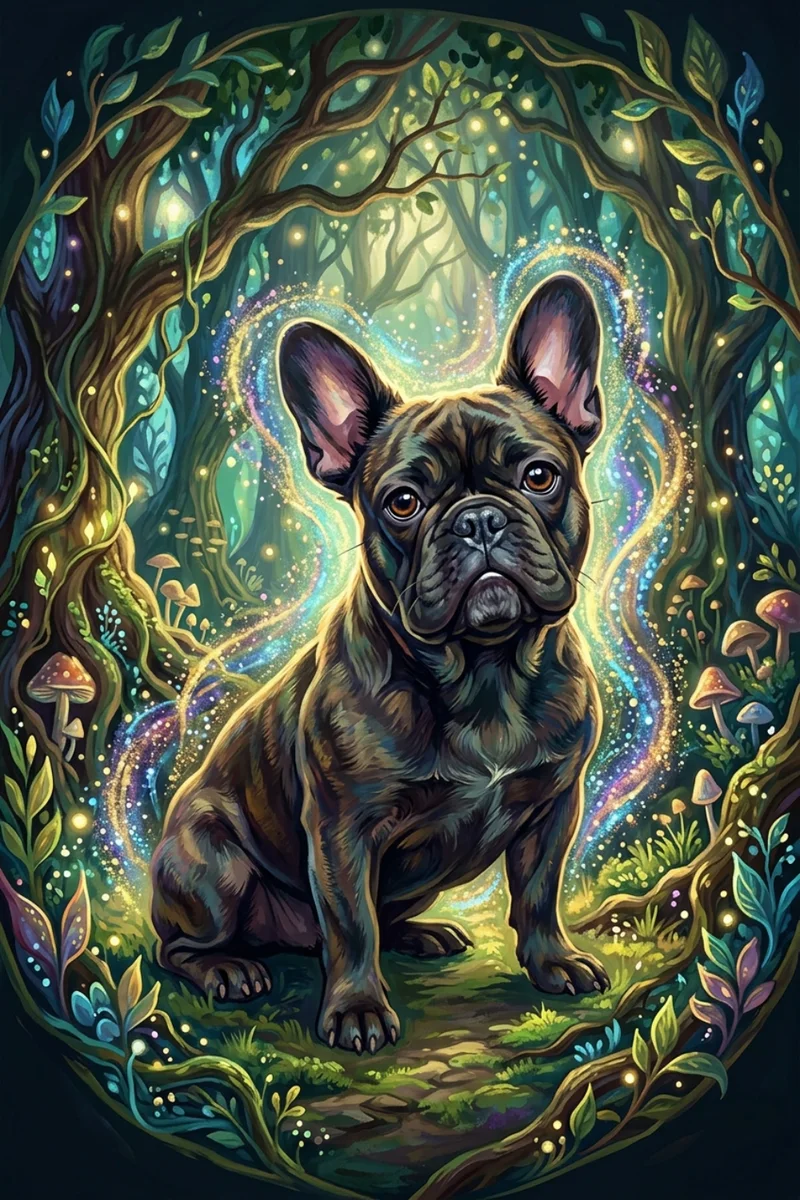 Custom French Bulldog Portrait - Pet Wilderkind Style (Digital File)