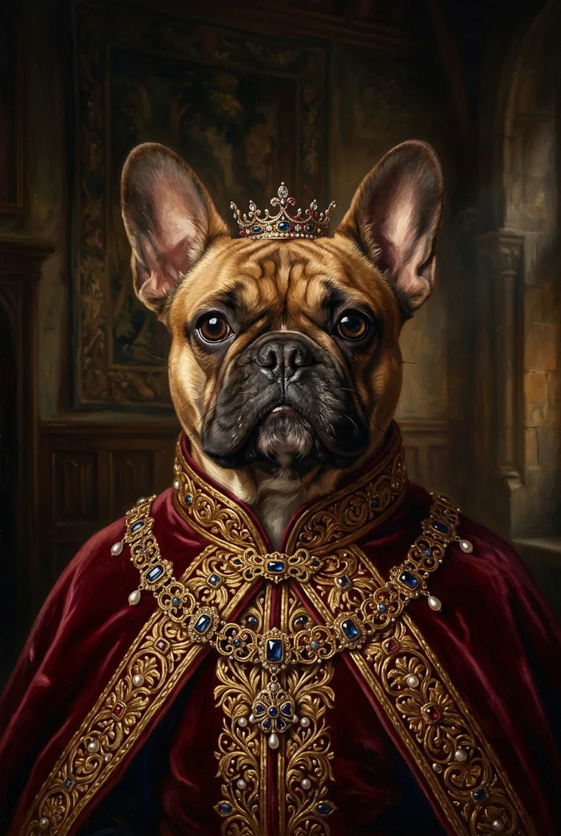 Custom French Bulldog Portrait - Royal Style (Digital File)