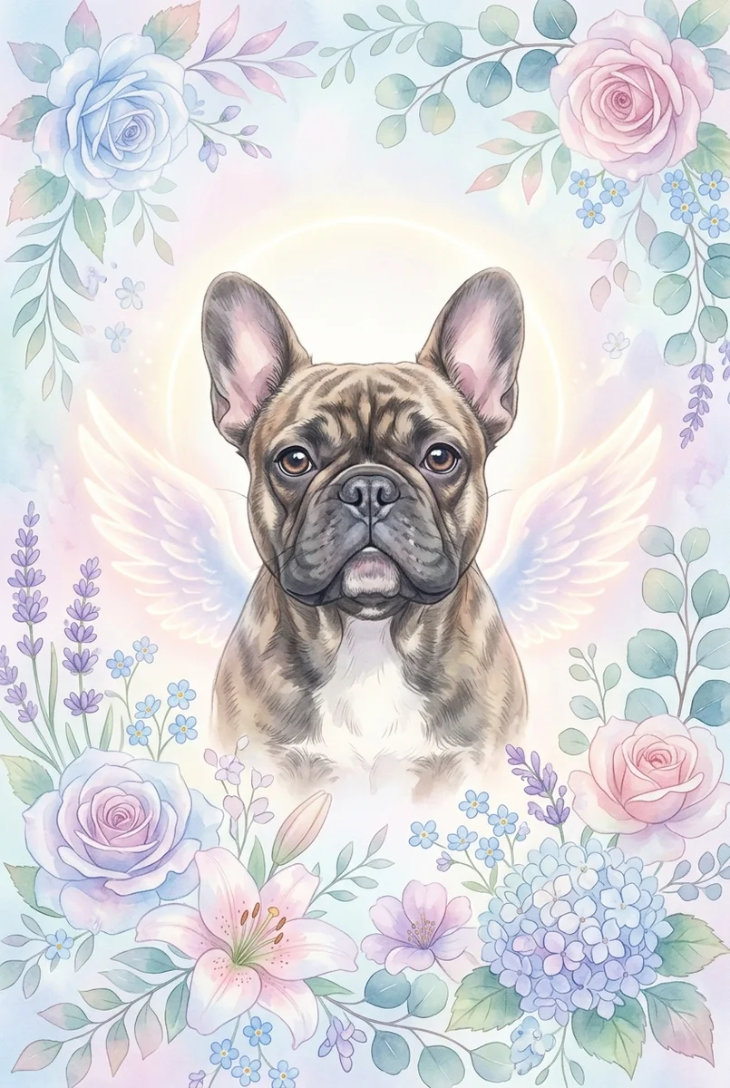 Custom French Bulldog Portrait - Memorial Style (Digital File)