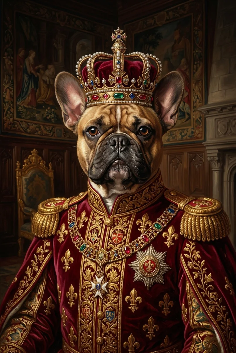 Custom French Bulldog Portrait - Royal Style (Digital File)