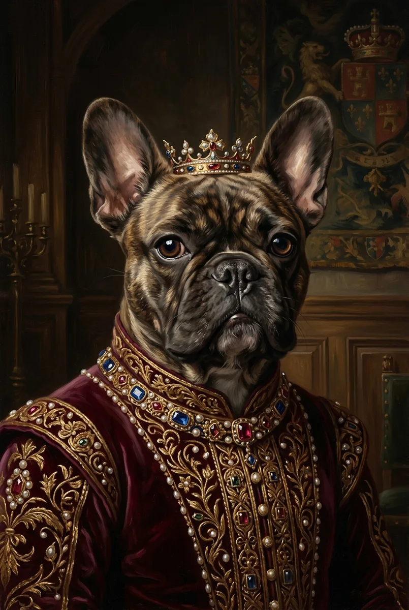 Custom French Bulldog Portrait - Royal Style (Digital File)