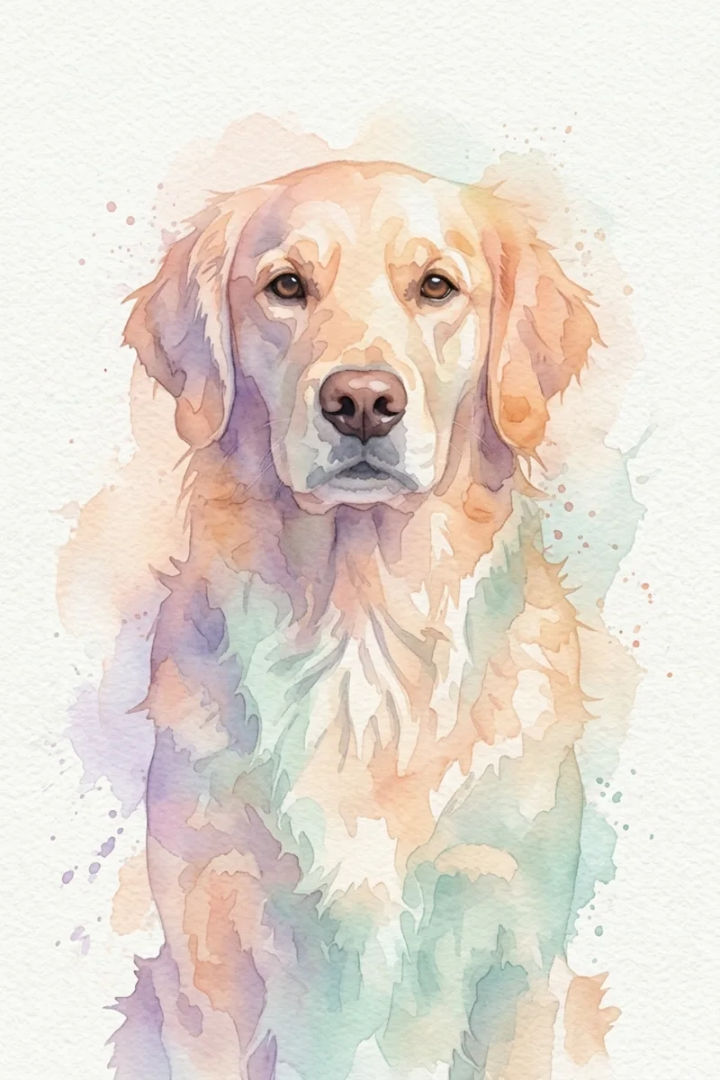 Custom Golden Retriever Portrait - Watercolor Style (Digital File)