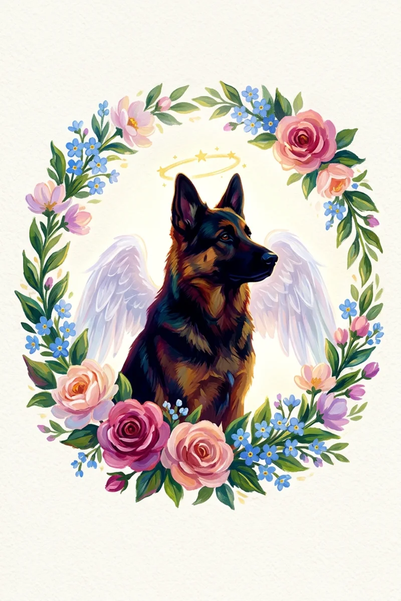 Custom German Shepherd Portrait - Memorial Style (Digital File)