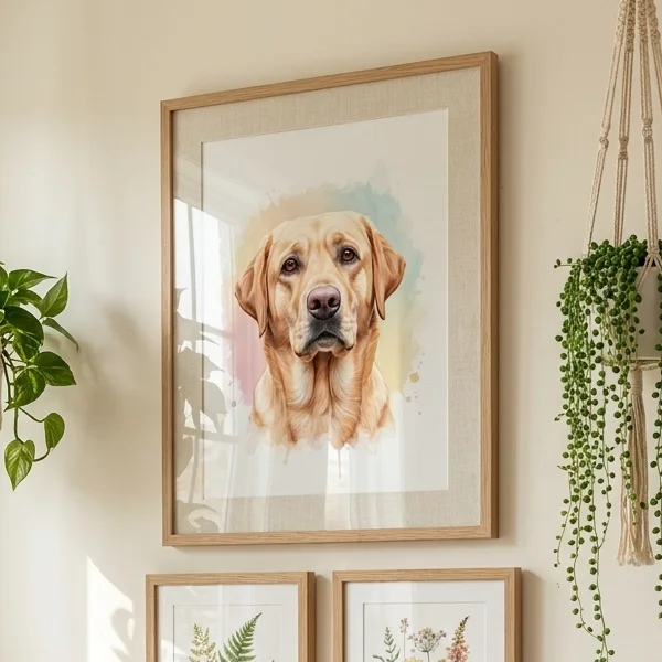 Custom Labrador Retriever Portrait - Watercolor Style (Digital File)