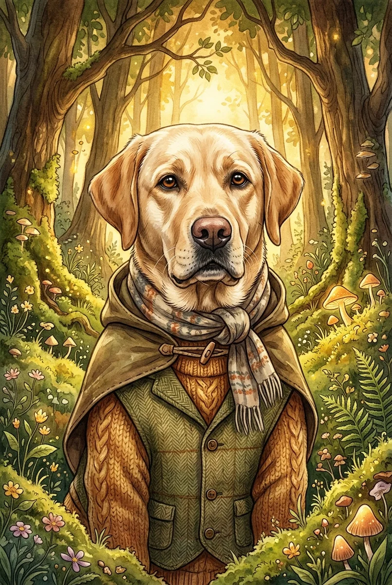 Custom Labrador Retriever Portrait - Pet Wilderkind Style (Digital File)