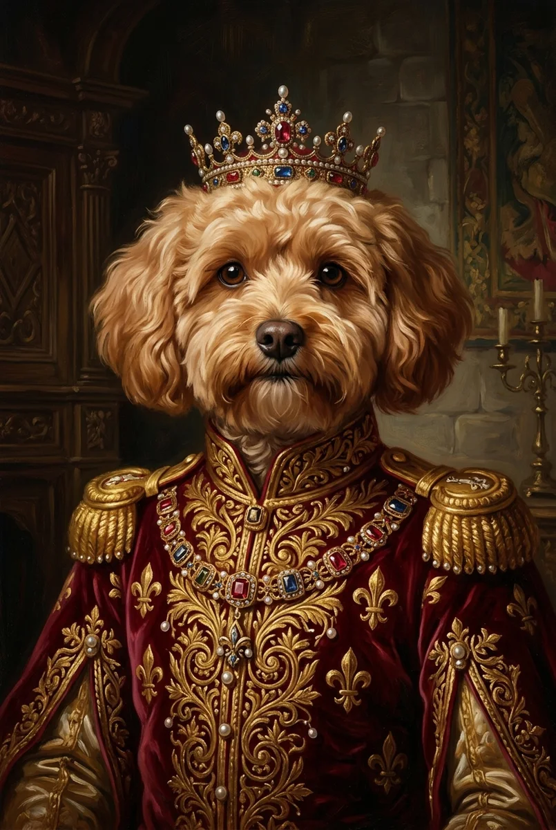 Custom Maltipoo Portrait - Royal Style (Digital File)
