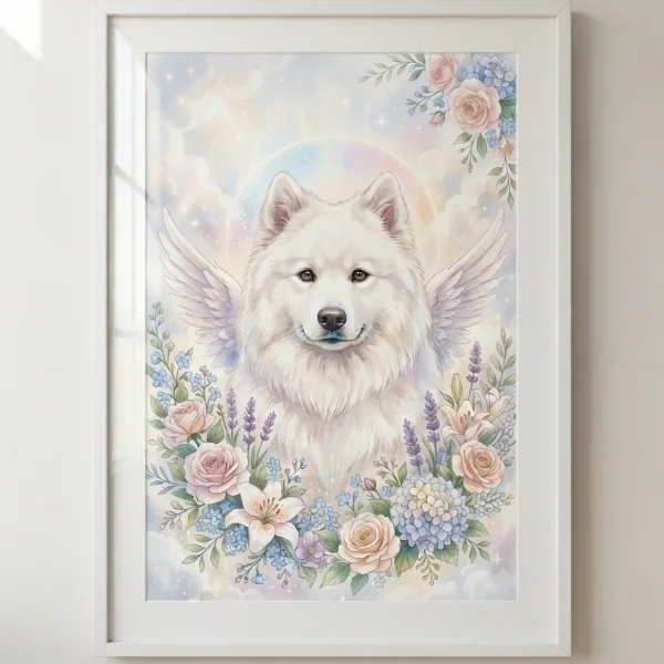 Custom Samoyed Portrait - Memorial Style (Digital File)