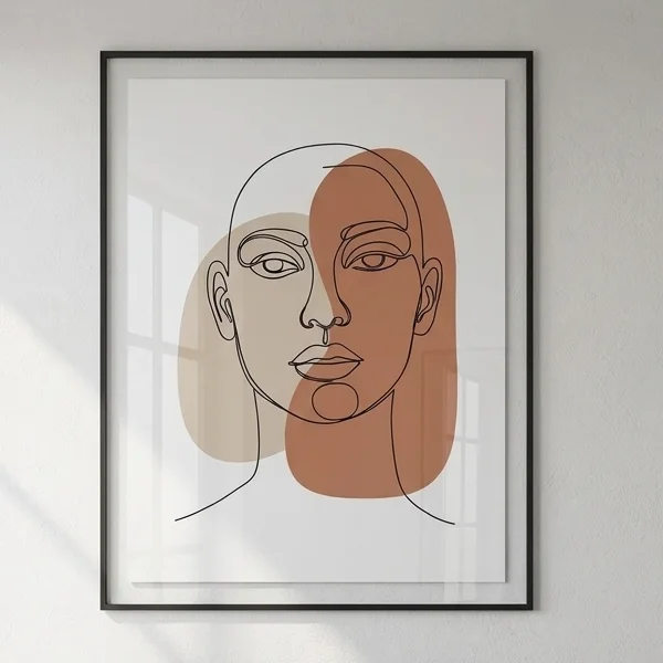 Continuous Line Face Minimalist Line Art Print (300 DPI)