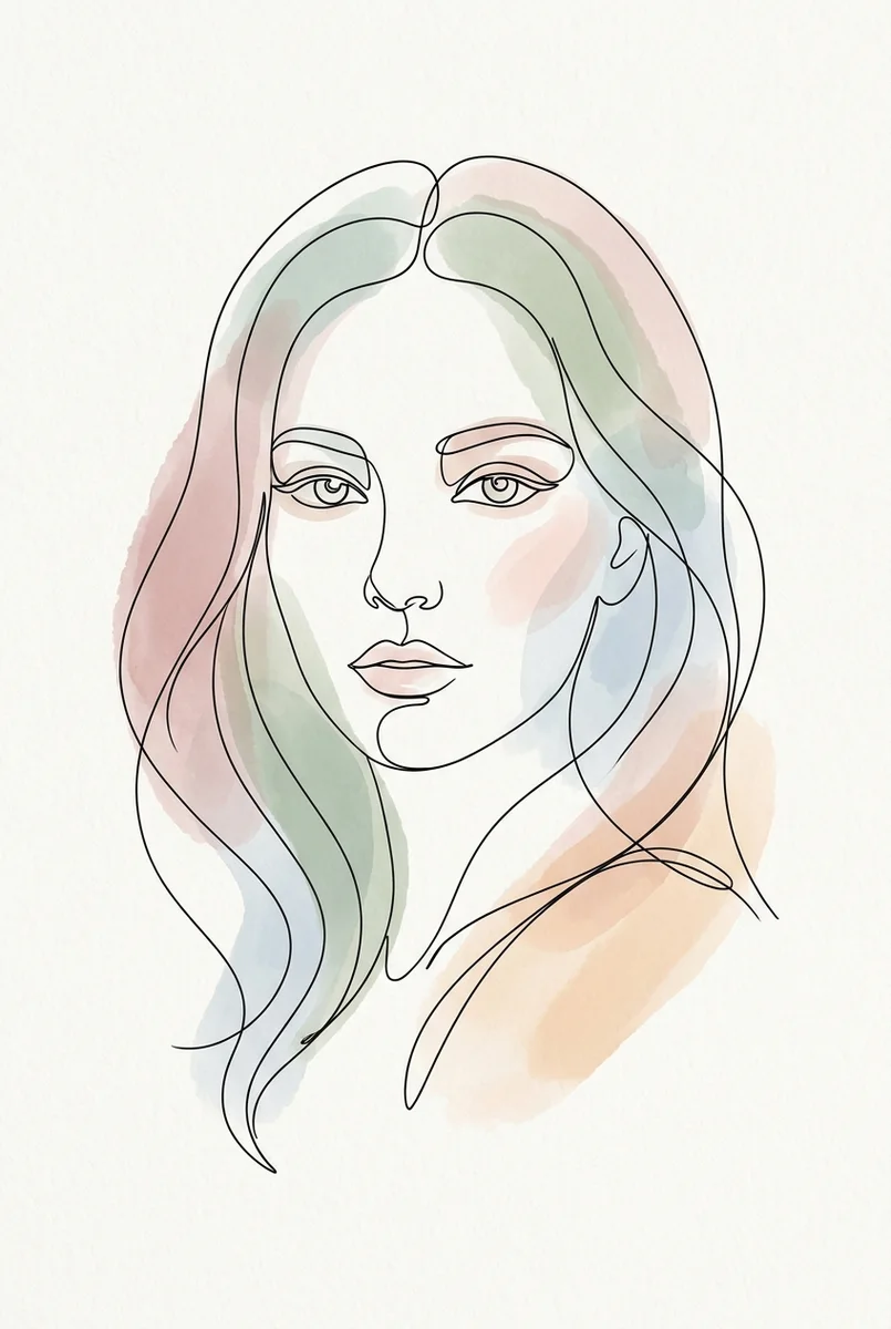 Minimalist Female Figure Minimalist Line Art Print (300 DPI)