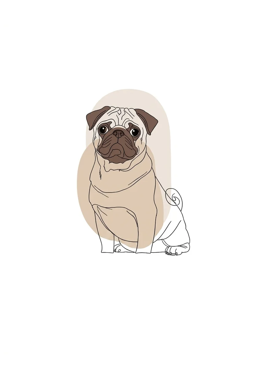 Pug Minimalist Scripture Wall Art (300 DPI)