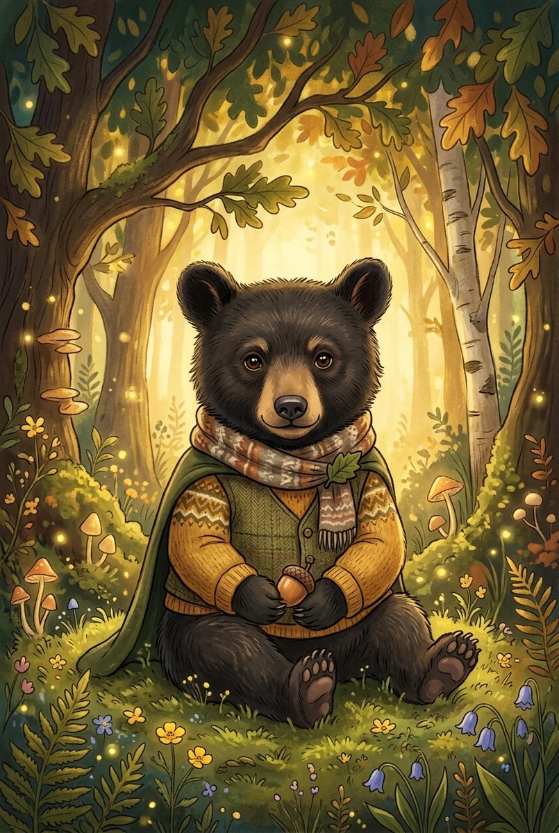 Pet Wilderkind Bear Cub Nursery Print (300 DPI)