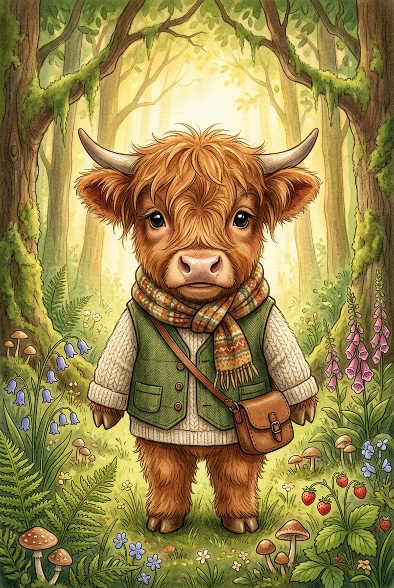Pet Wilderkind Baby Highland Cow Nursery Print (300 DPI)