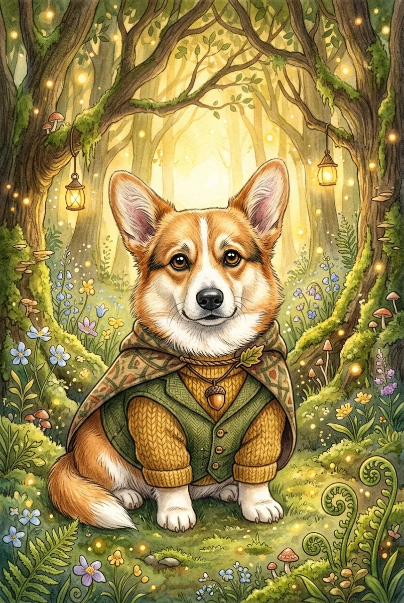 Pet Wilderkind Corgi Nursery Print (300 DPI)
