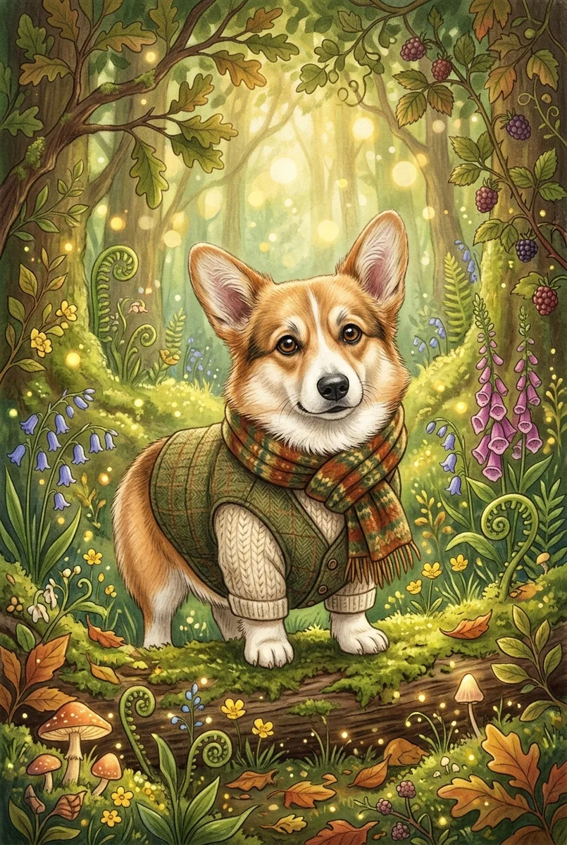 Pet Wilderkind Corgi Nursery Print (300 DPI)