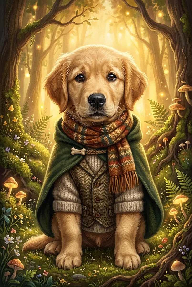 Pet Wilderkind Golden Retriever Nursery Print (300 DPI)