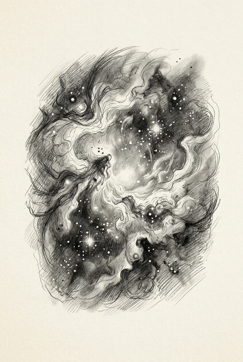 Cosmic Nebula Ship Sci-Fi Frame TV Art (300 DPI)