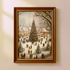 Winter Town Square Printable Art