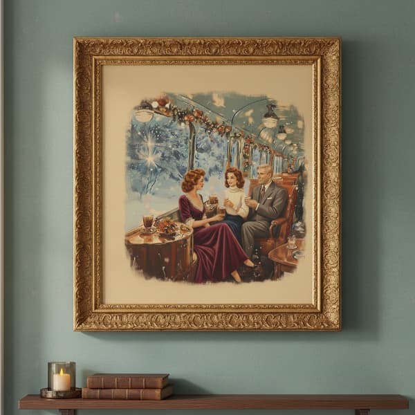 Vintage Holiday Train Printable Art
