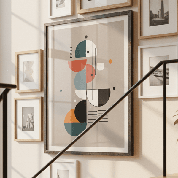 Bauhaus Shapes Abstract Wall Art Print (300 DPI)