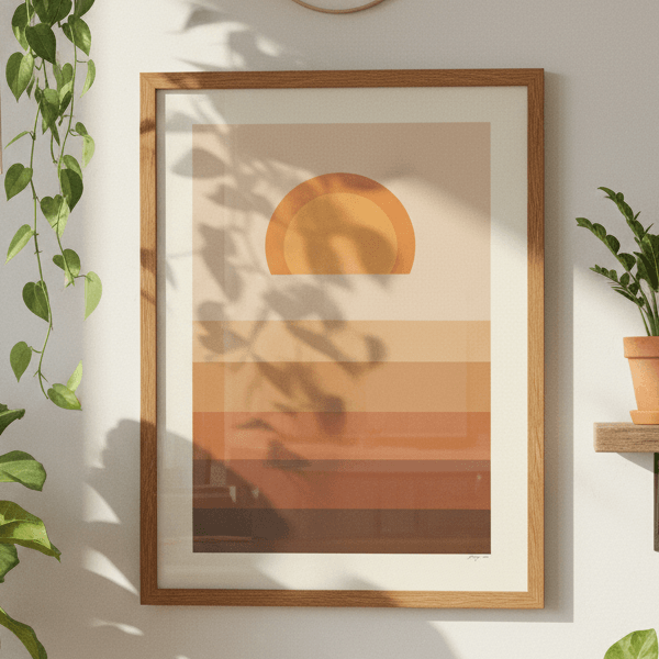 Mid-Century Sun Abstract Wall Art Print (300 DPI)