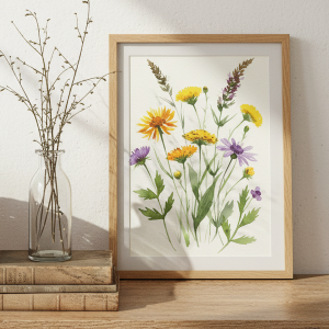 Wildflower Meadow Botanical Wall Art Print (300 DPI)