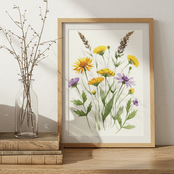 Wildflower Meadow Botanical Wall Art Print (300 DPI)
