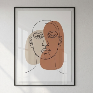 Continuous Line Face Minimalist Line Art Print (300 DPI)