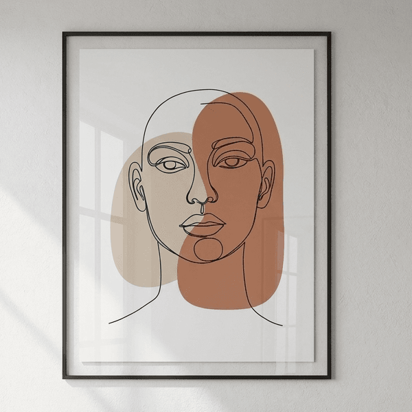 Continuous Line Face Minimalist Line Art Print (300 DPI)
