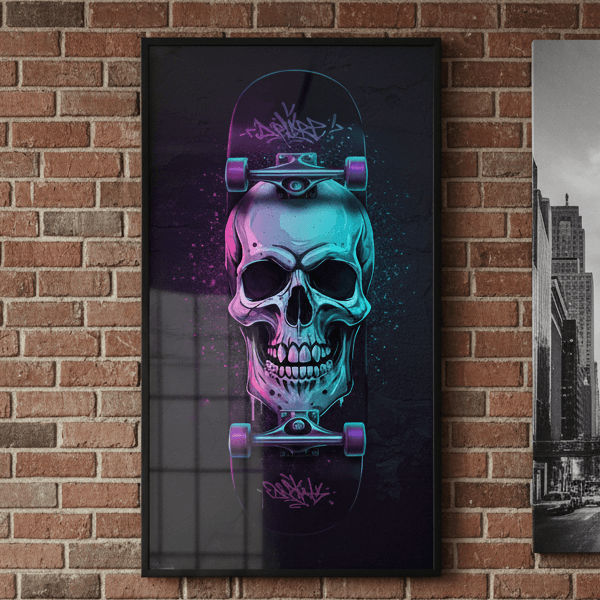 Graffiti Skull Skateboard Wall Art Print (300 DPI)