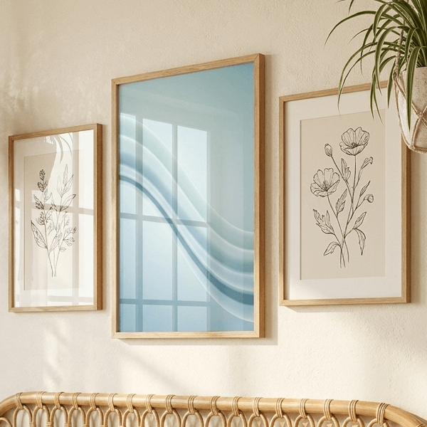Minimalist Wave Abstract Wall Art Print (300 DPI)