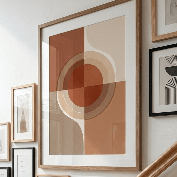 Terracotta Moon Abstract Wall Art Print (300 DPI)