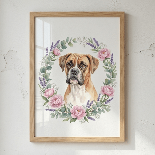 Custom Boxer Portrait – Memorial Style (Digital File)
