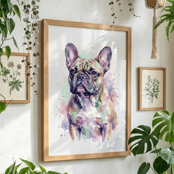 Custom French Bulldog Portrait - Watercolor Style (Digital File)