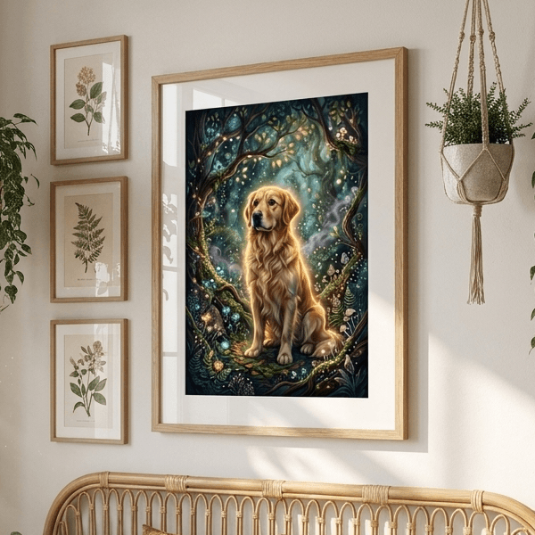 Custom Golden Retriever Portrait - Pet Wilderkind Style (Digital File)