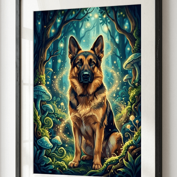 Custom German Shepherd Portrait - Pet Wilderkind Style (Digital File)