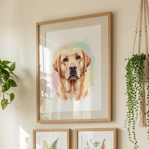 Custom Labrador Retriever Portrait - Watercolor Style (Digital File)