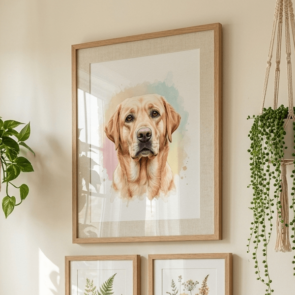 Custom Labrador Retriever Portrait – Watercolor Style (Digital File)