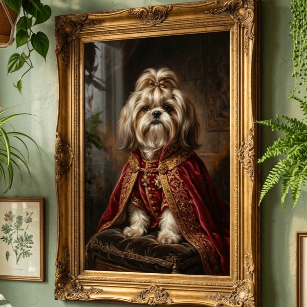 Custom Shih Tzu Portrait - Royal Style (Digital File)