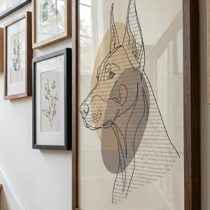 Doberman Minimalist Scripture Wall Art (300 DPI)