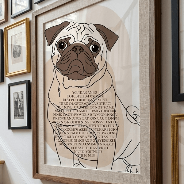 Pug Minimalist Scripture Wall Art (300 DPI)